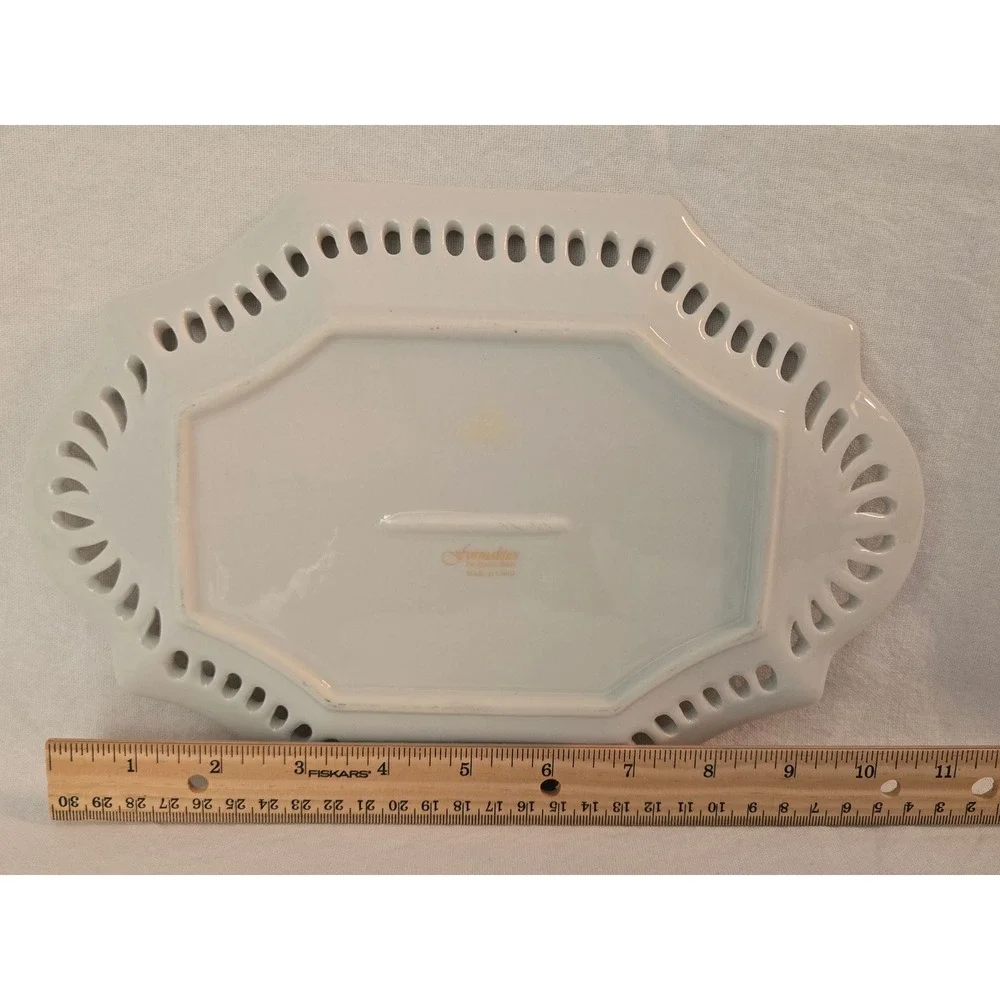 Vintage Formalities by Baum Bros Fruit Berry Dessert Serving‎ Dish Gold Trim